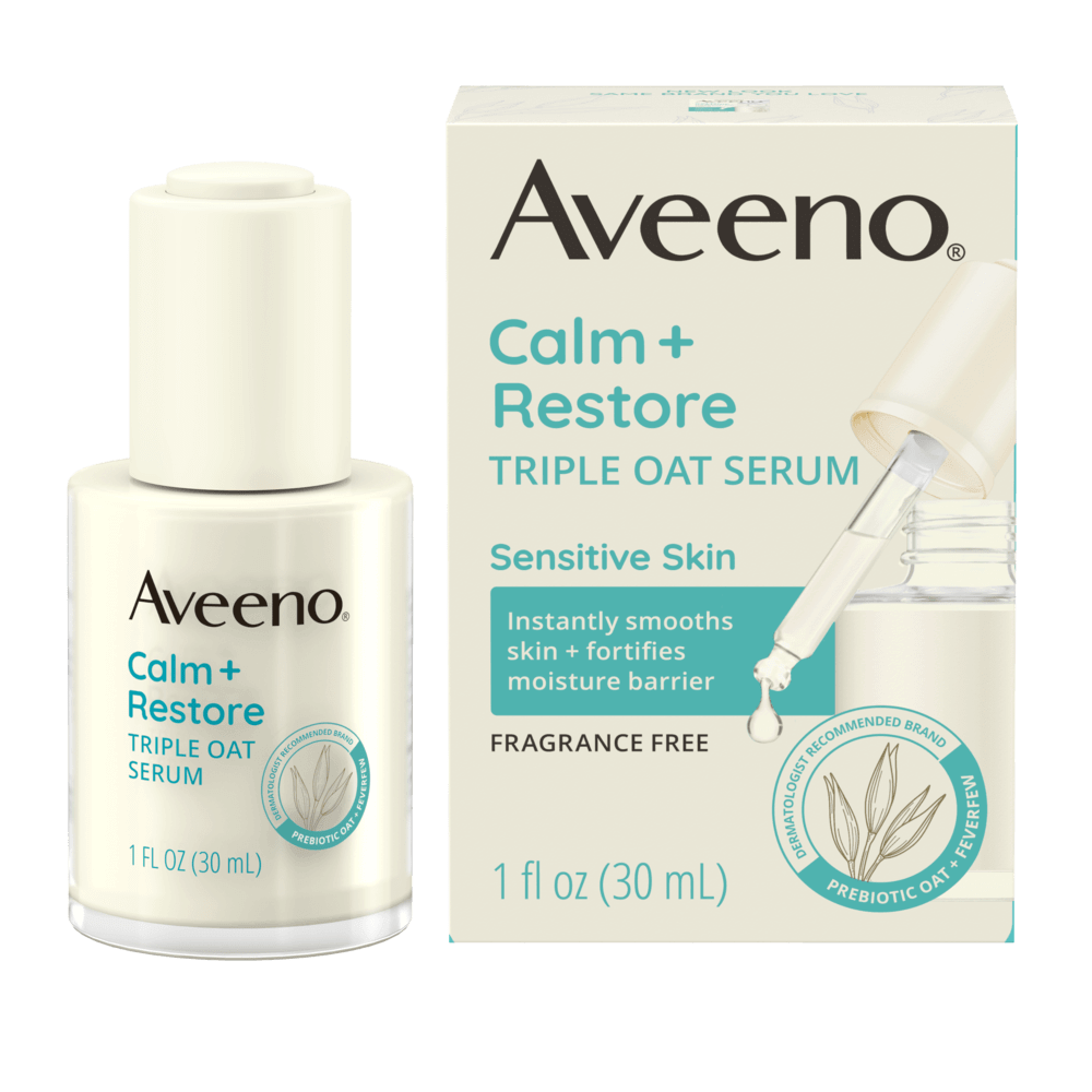 Frente de Aveeno Calm + Restore Triple Oat Serum for Sensitive Skin