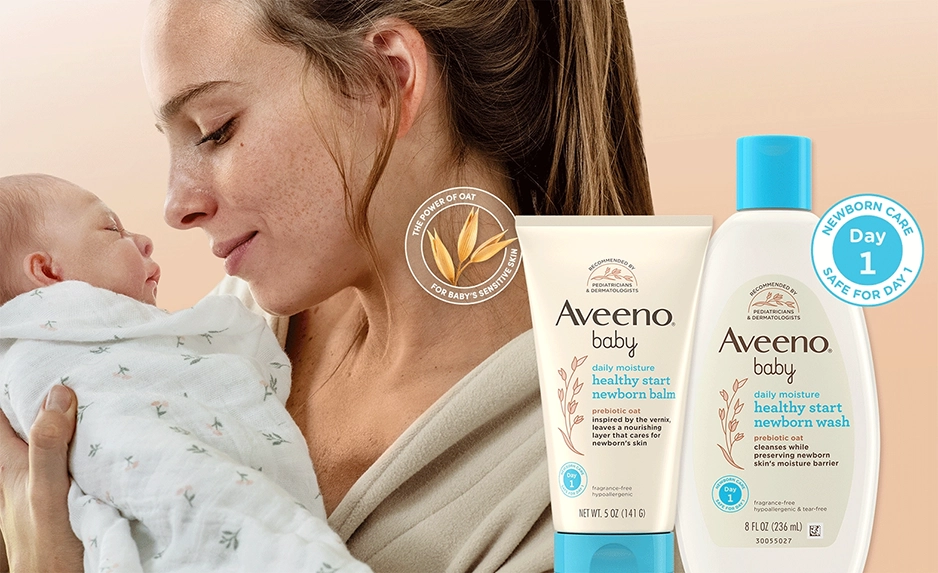Aveeno Baby Healthy Start Newborn Wash and Balm Homepage Banner