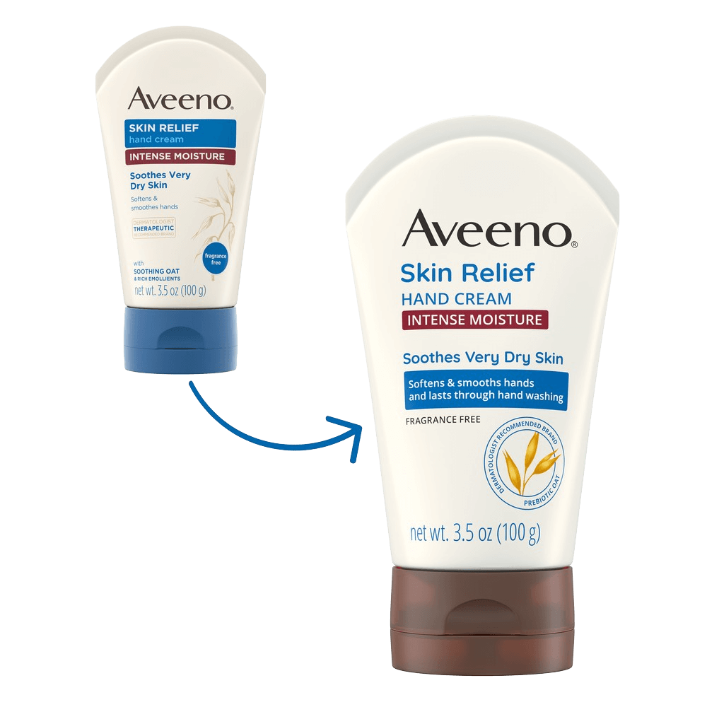 Transición de Aveeno Skin Relief Intense Moisture Hand Cream with Prebiotic Oat