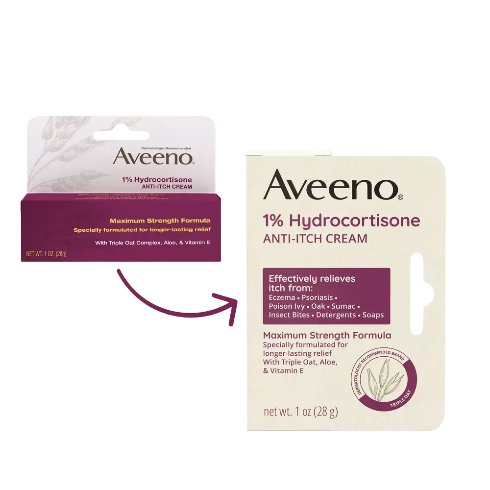Aveeno Maximum Strength 1% Hydrocortisone Anti-Itch Cream Transition