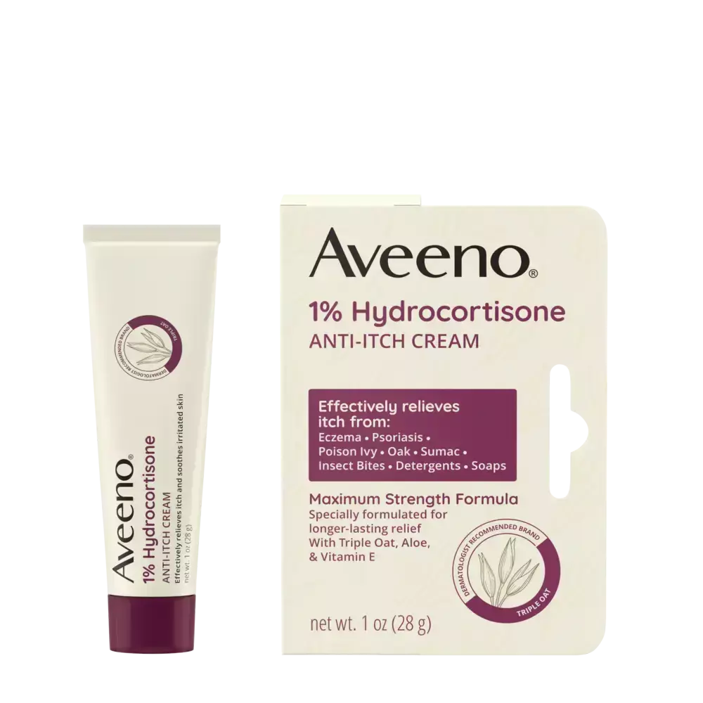 Aveeno Maximum Strength 1% Hydrocortisone Anti-Itch Cream Front