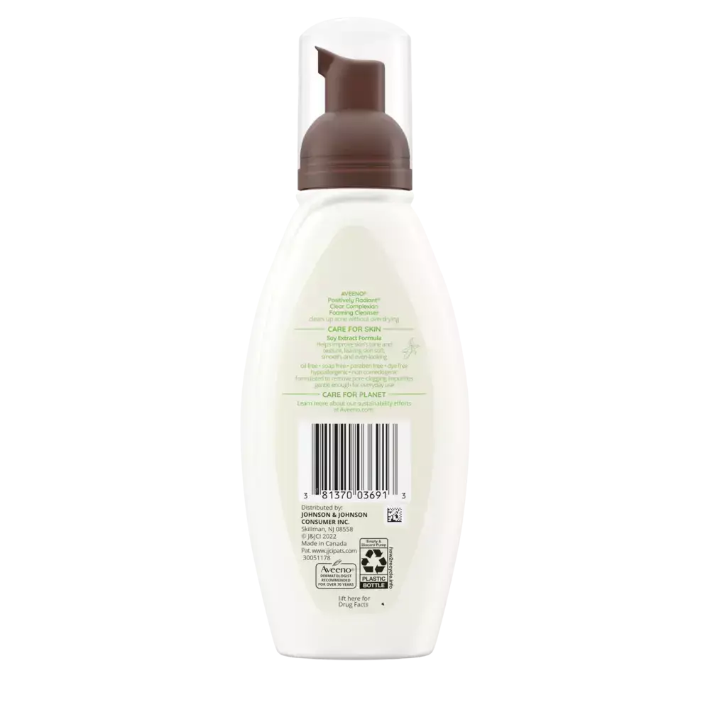 Aveeno Clear Complexion Foaming Facial Cleanser Oil-Free, reverso