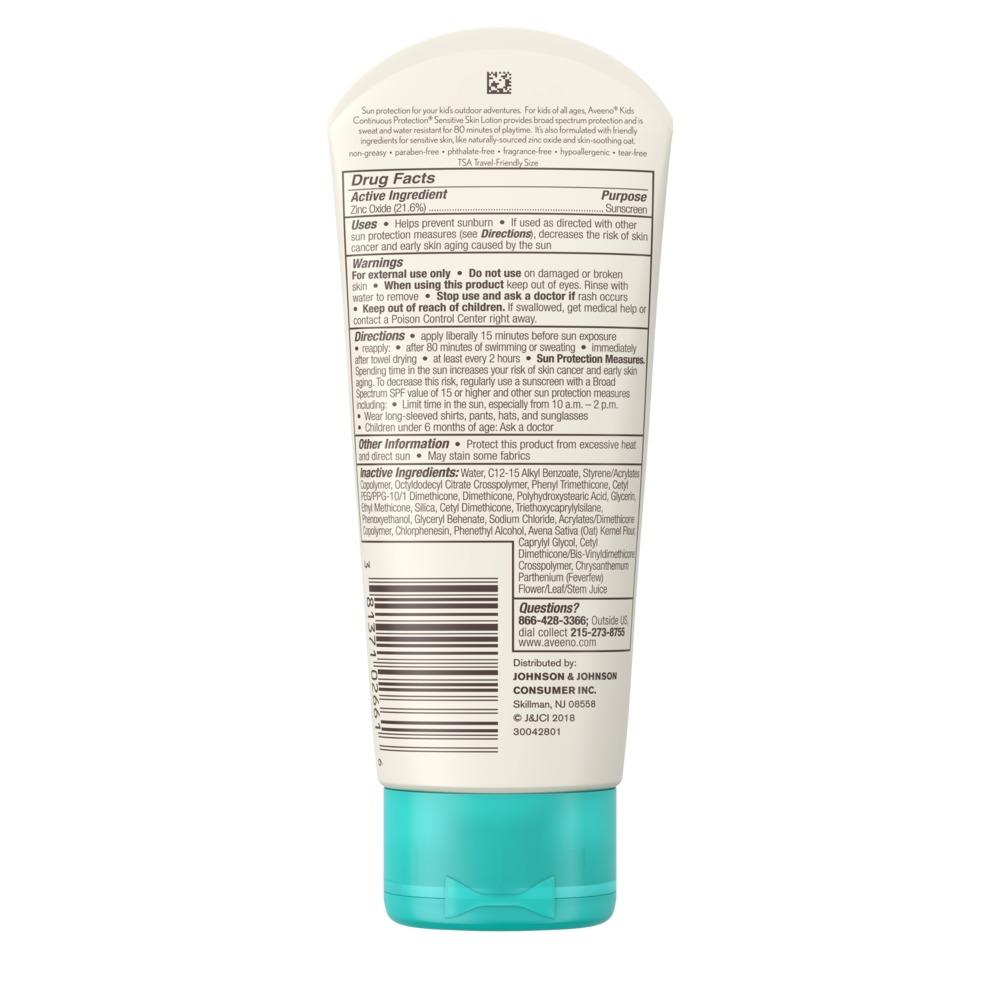 AVEENO® KIDS CONTINUOUS PROTECTION® Lotion Sunscreen Broad Spectrum SPF 50