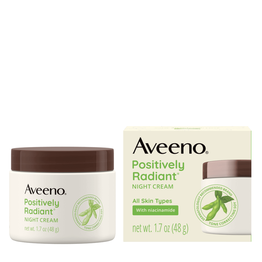 Frente de Aveeno Positively Radiant Moisturizing Night Face Cream