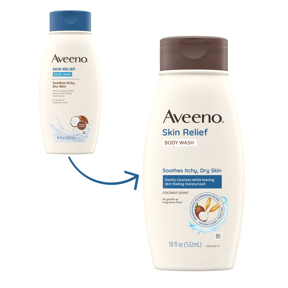 Transición de Aveeno Skin Relief Oat Body Wash with Coconut Scent