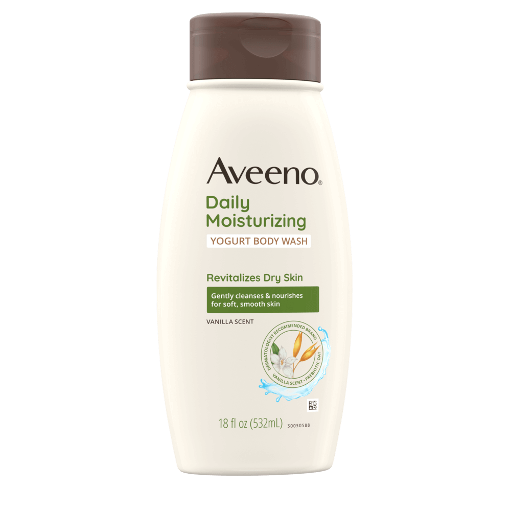 Frente de Aveeno Daily Moisturizing Yogurt Body Wash, Vanilla Scent