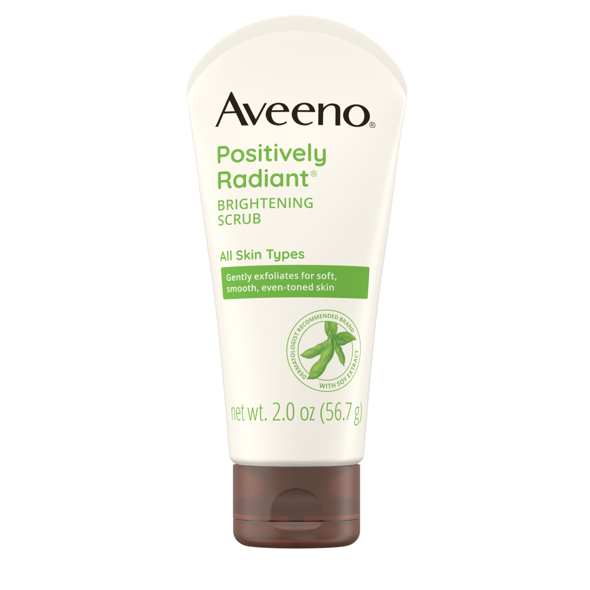 Frente de Aveeno Positively Radiant Brightening & Exfoliating Scrub