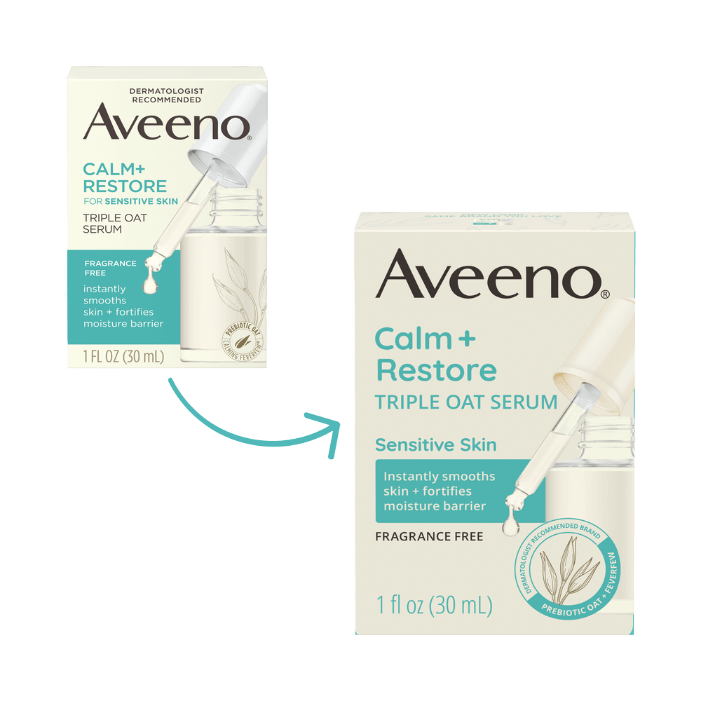 Transición de Aveeno Calm + Restore Triple Oat Serum for Sensitive Skin
