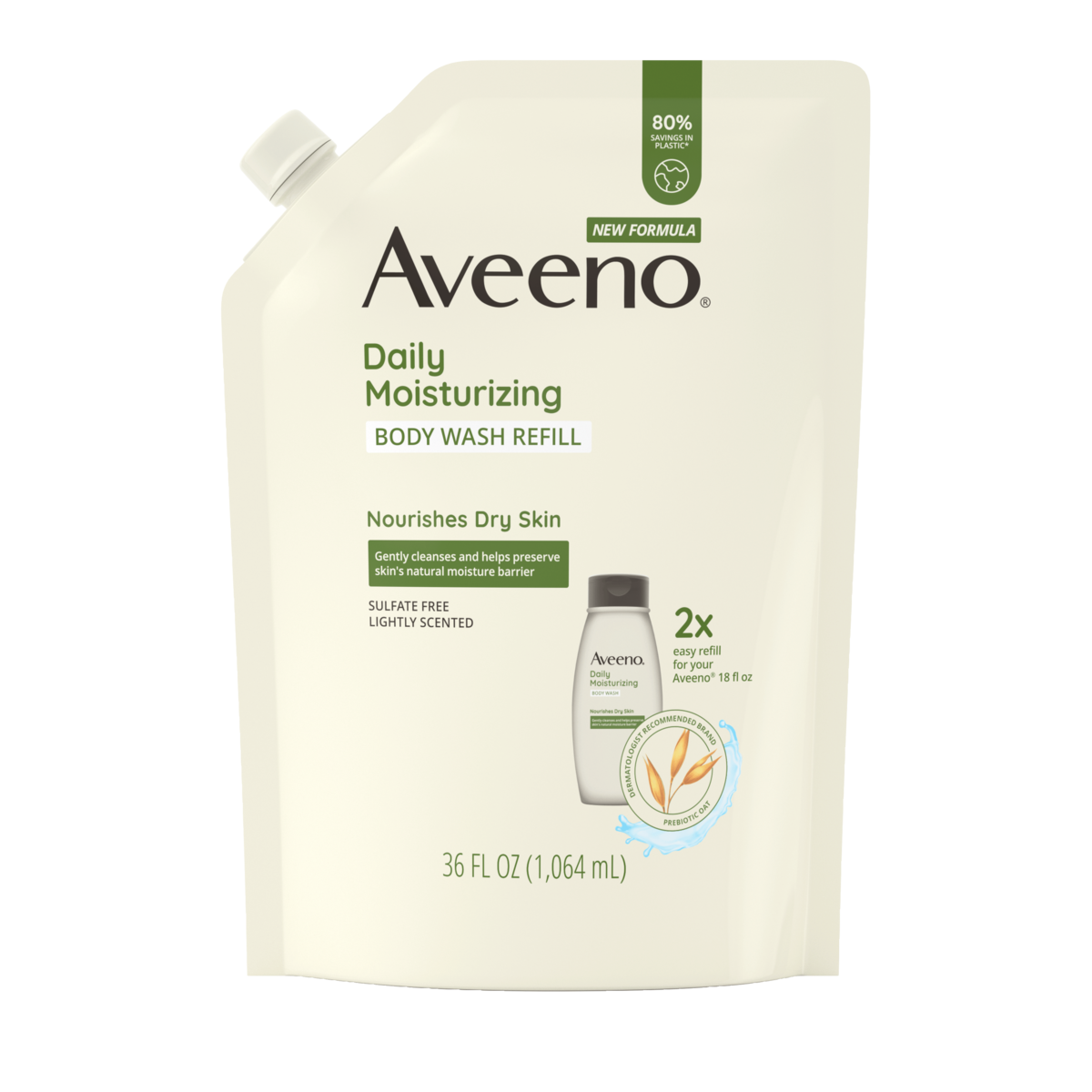 Frente de repuesto de Aveeno Daily Moisturizing Body Wash, Soothing Oat