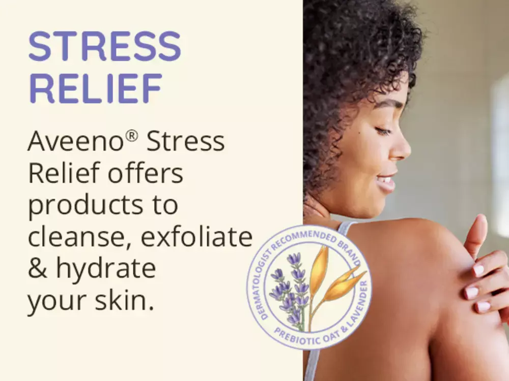 Carrusel de Aveeno Stress Relief Exfoliating Body Scrub, Lavender