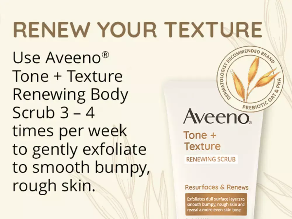 Aveeno Tone + Texture Renewing Body Scrub, Fragrance-Free Carousel 1