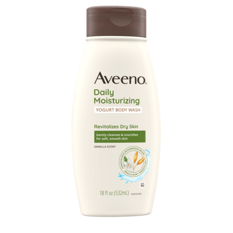Frente de Aveeno Daily Moisturizing Yogurt Body Wash, Vanilla Scent