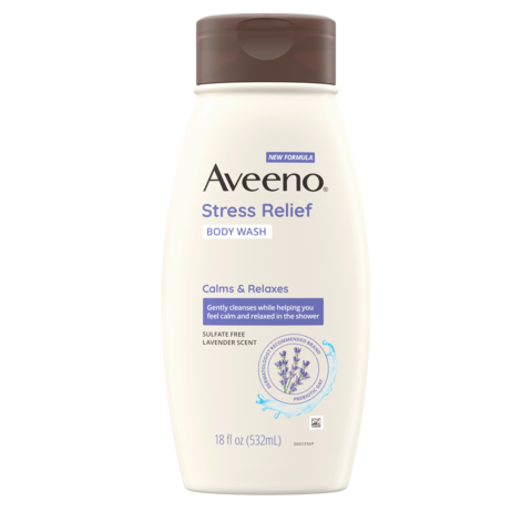 Frente de Aveeno Stress Relief Body Wash, Oat Lavender & Chamomile