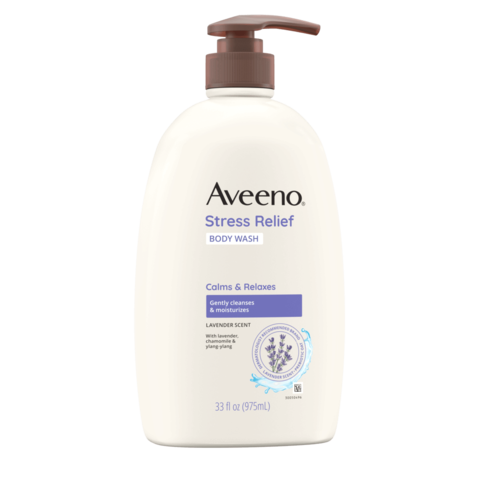 Frente de Aveeno Stress Relief Body Wash, Oat Lavender & Chamomile