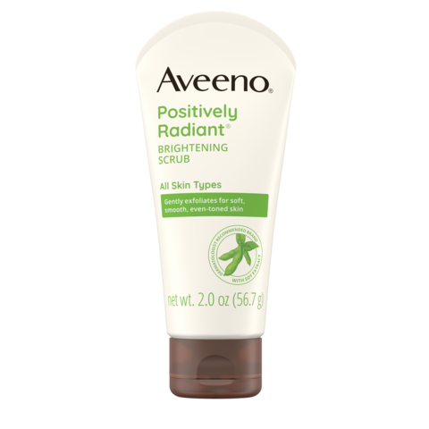 Frente de Aveeno Positively Radiant Brightening & Exfoliating Scrub