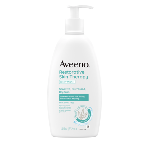 Aveeno Restorative Skin Therapy Sulfate-Free Body Wash, frente