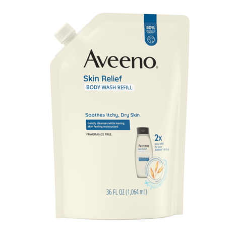 Frente de repuesto de Aveeno Skin Relief Body Wash sin fragancia