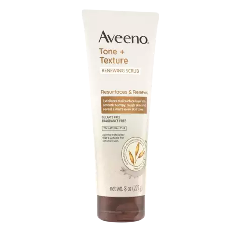 Aveeno Tone + Texture Renewing Body Scrub, Fragrance-Free Front